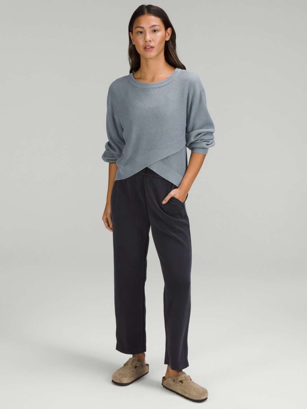 Lululemon Reversible Crossover Sweater blue Size 8 - Picture 2 of 6
